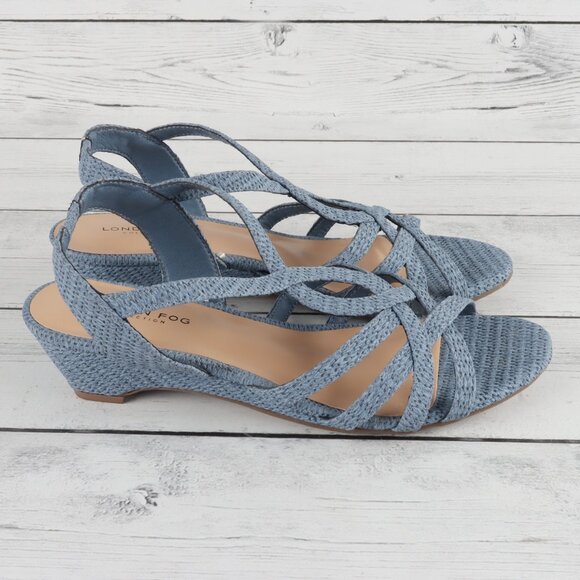 London Fog 7.5M Women's Light Blue, Heel Sling Strap, Open Toe Sandals - Picture 3 of 10